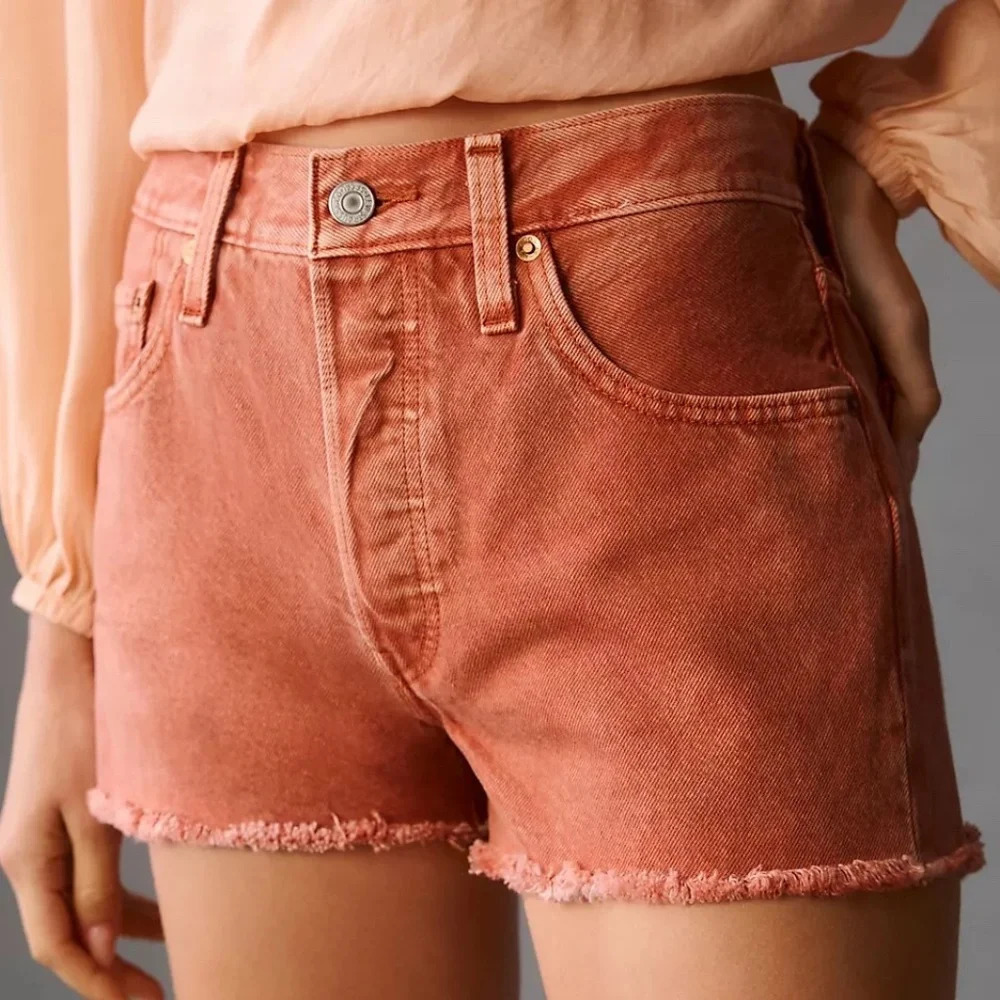 NWT Anthropologie Levis 501n Original Shorts in Copper 27 - Picture 2 of 4